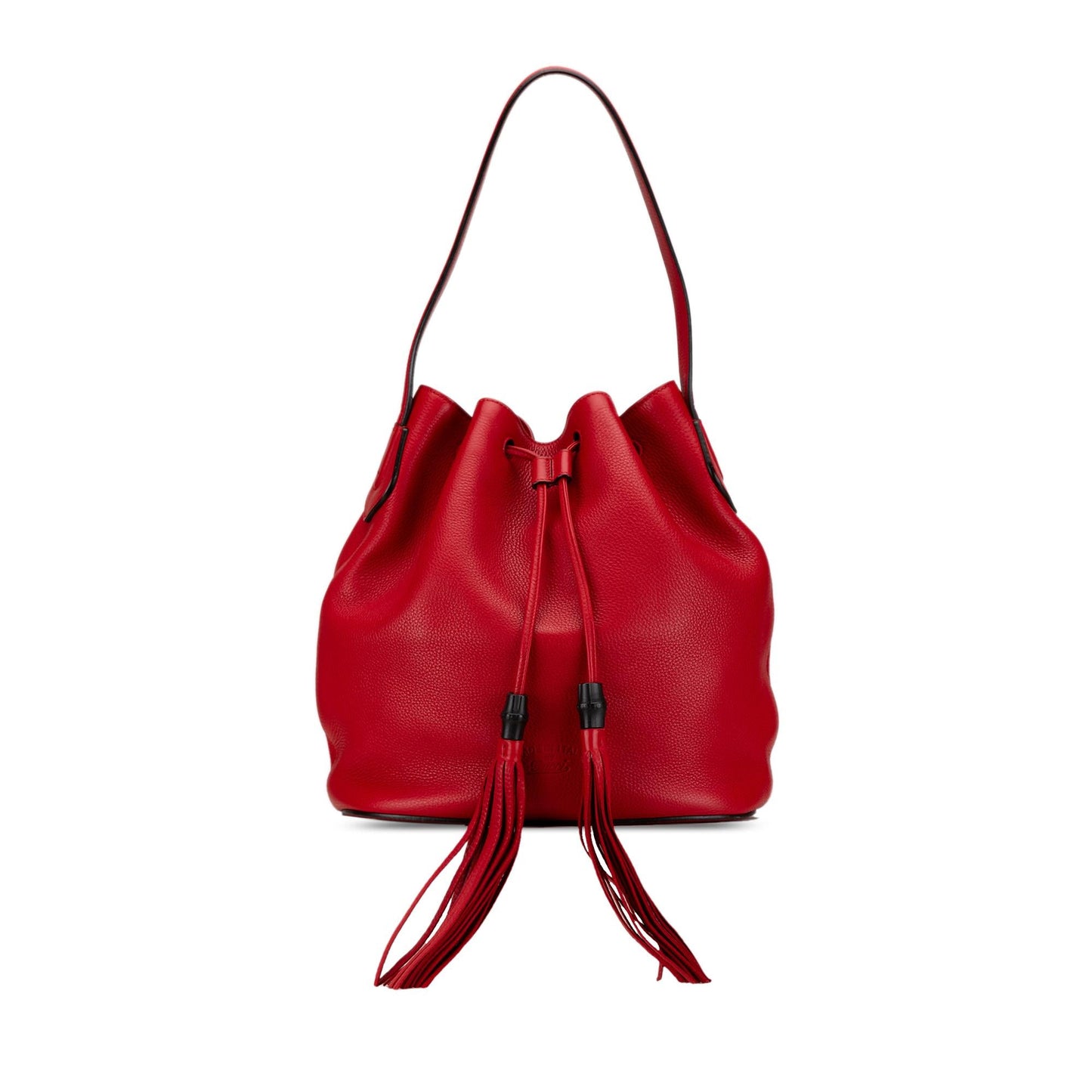 Gucci Leather Lady Tassel Bucket Bag (SHG-uZdZdK)