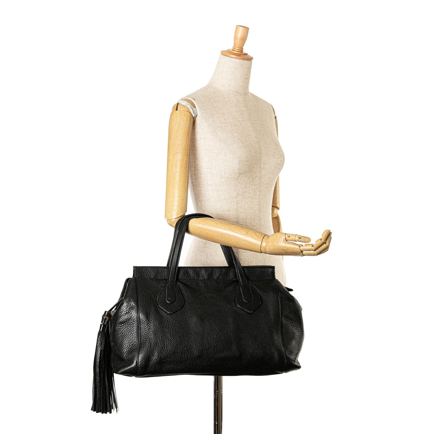 Gucci Leather Lady Tassel Top Handle Bag (SHG-D4URO6)