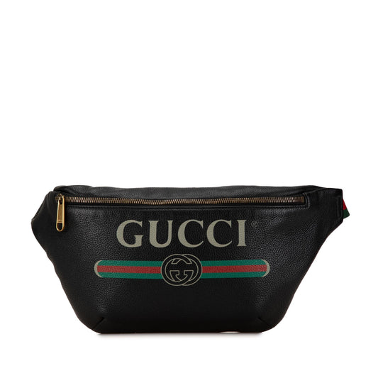 Gucci Leather Logo Belt Bag (SHG-kNsWmz)