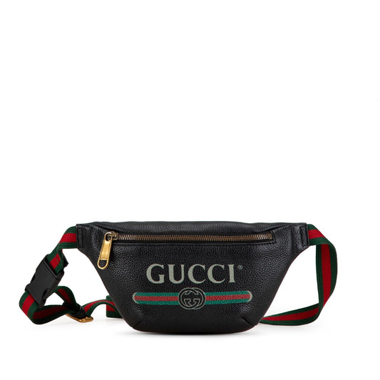 Gucci Leather Logo Belt Bag (SHG-CAi1Uq)