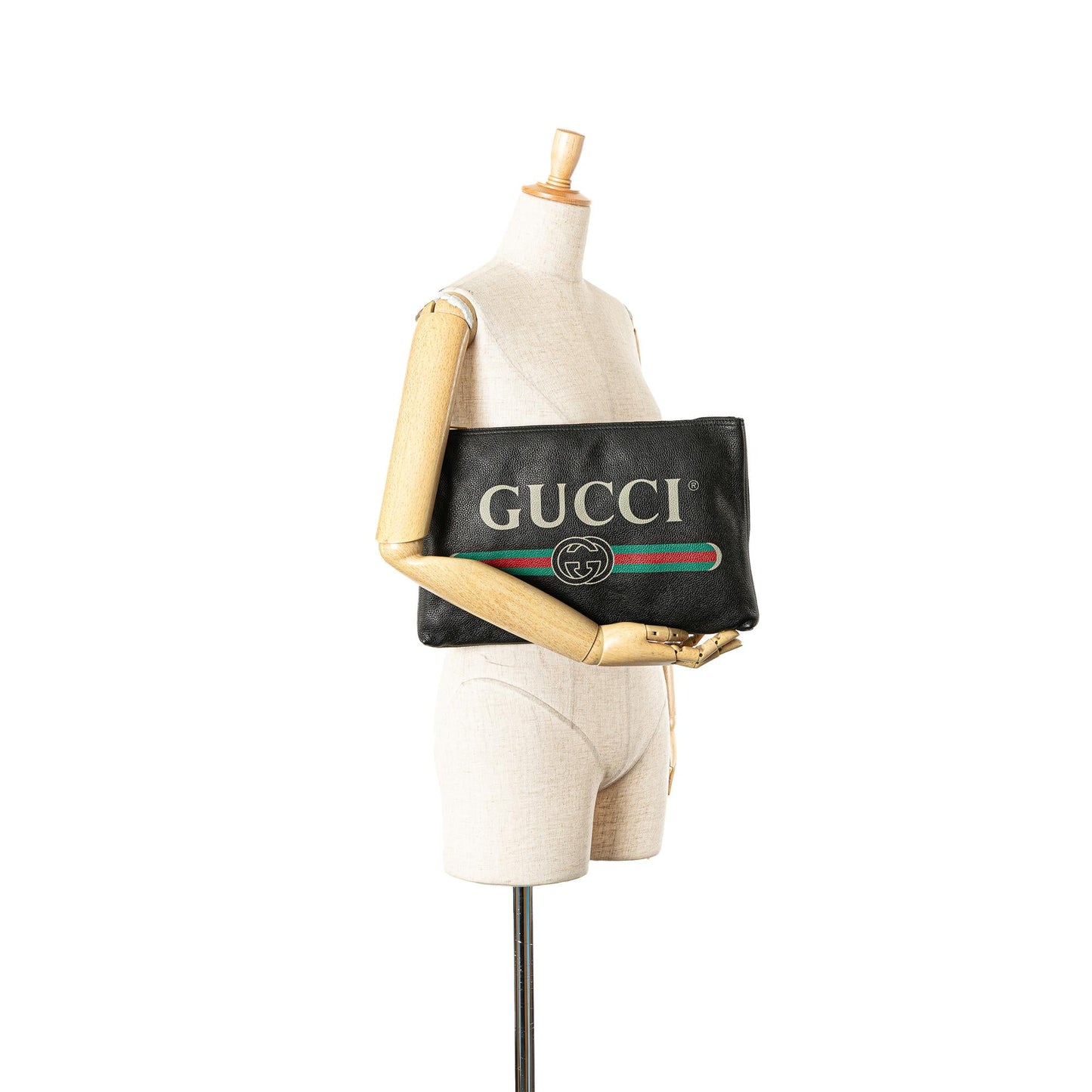 Gucci Leather Logo Clutch Bag