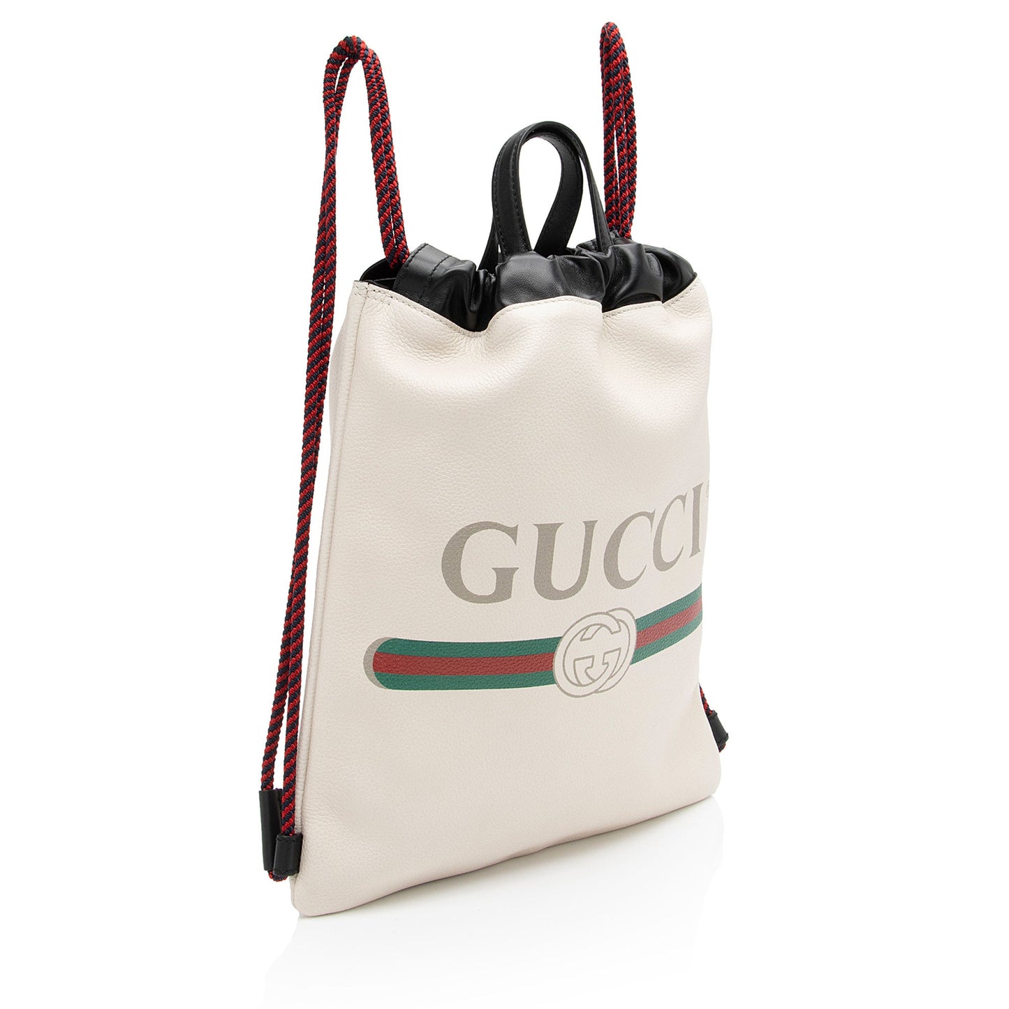 Gucci Leather Logo Drawstring Backpack (SHF-8PDv2U)
