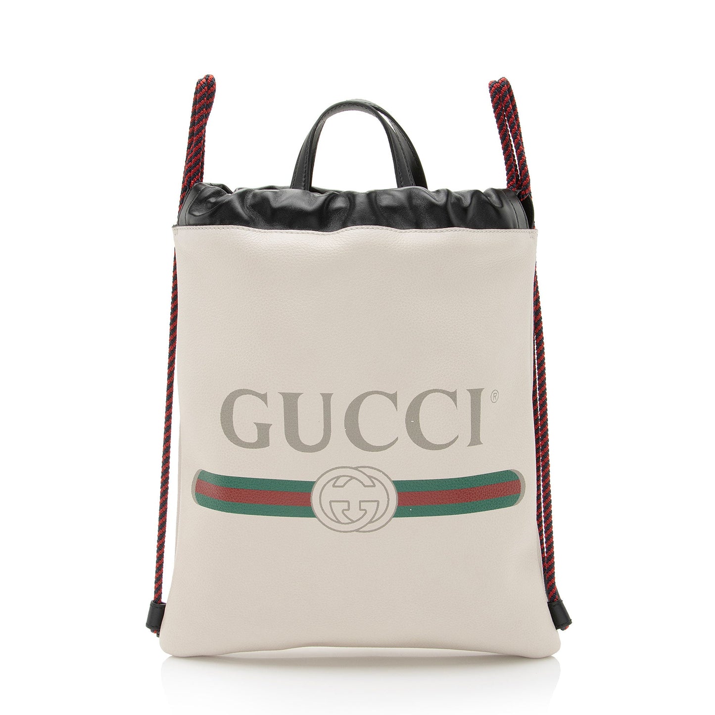 Gucci Leather Logo Drawstring Backpack (SHF-l0fZZC)