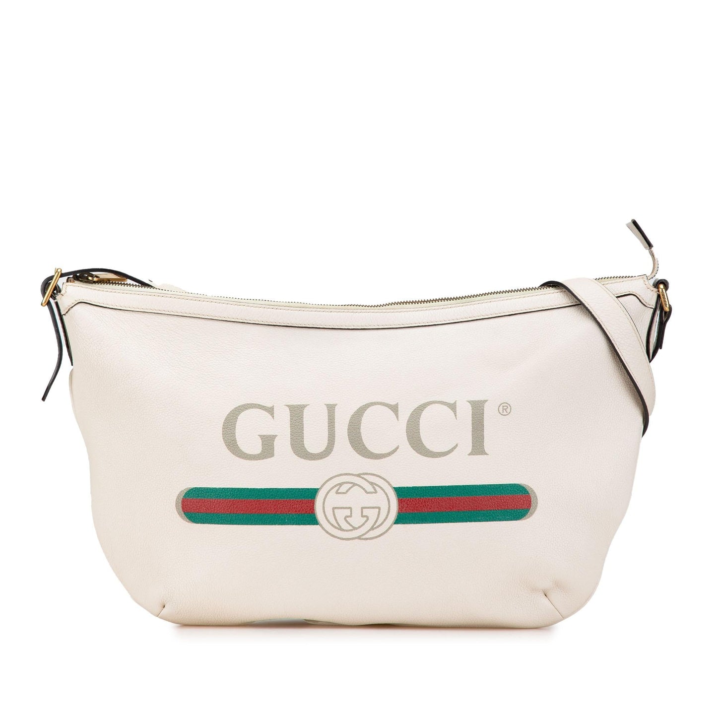Gucci Leather Logo Half Moon Crossbody