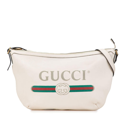 Gucci Leather Logo Half Moon Crossbody