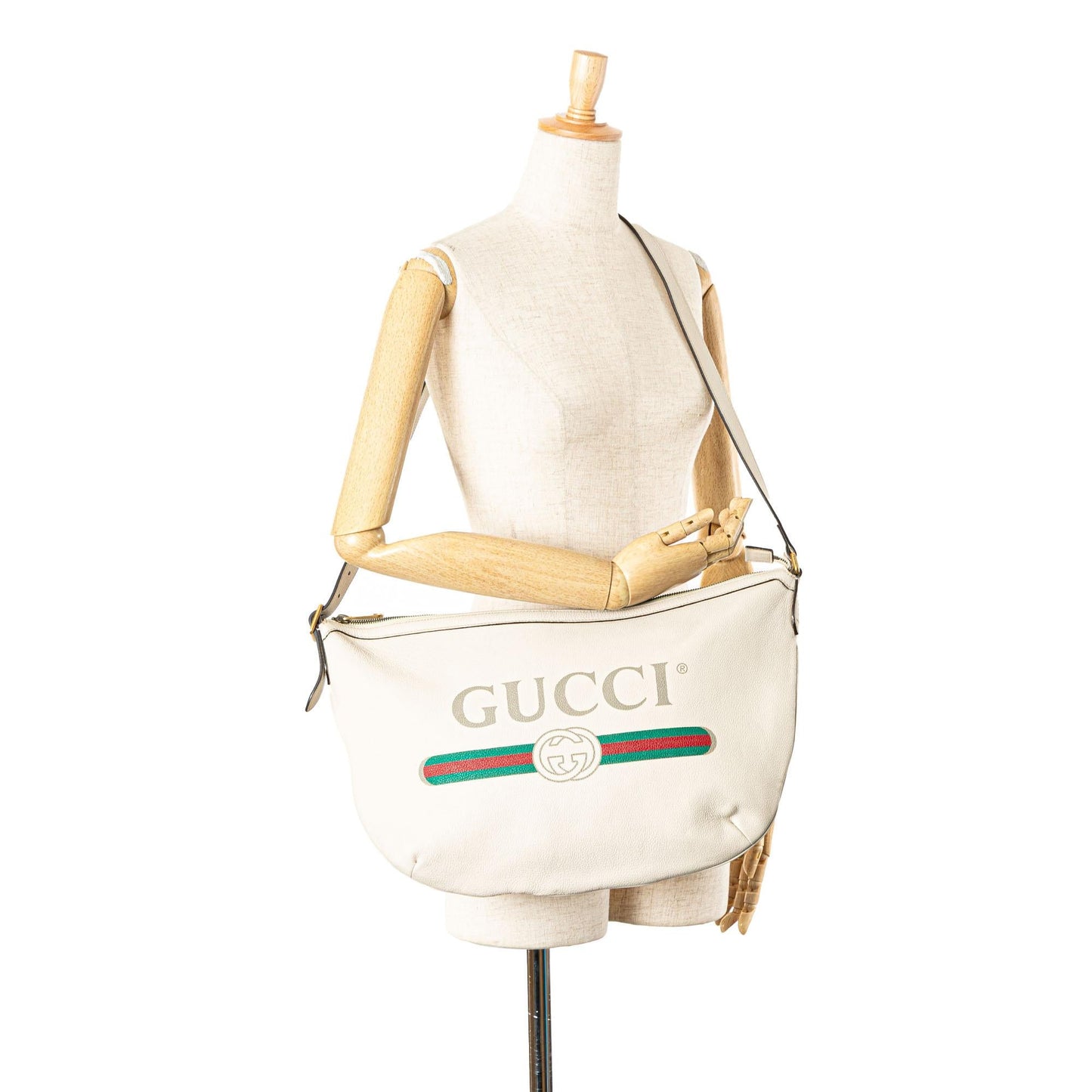 Gucci Leather Logo Half Moon Crossbody