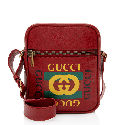 Gucci Leather Logo Messenger (SHF-pLuM4p)