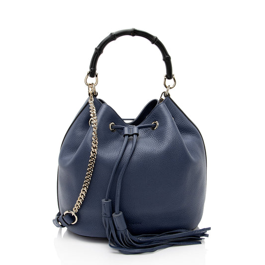 Gucci Leather Miss Bamboo Bucket Bag