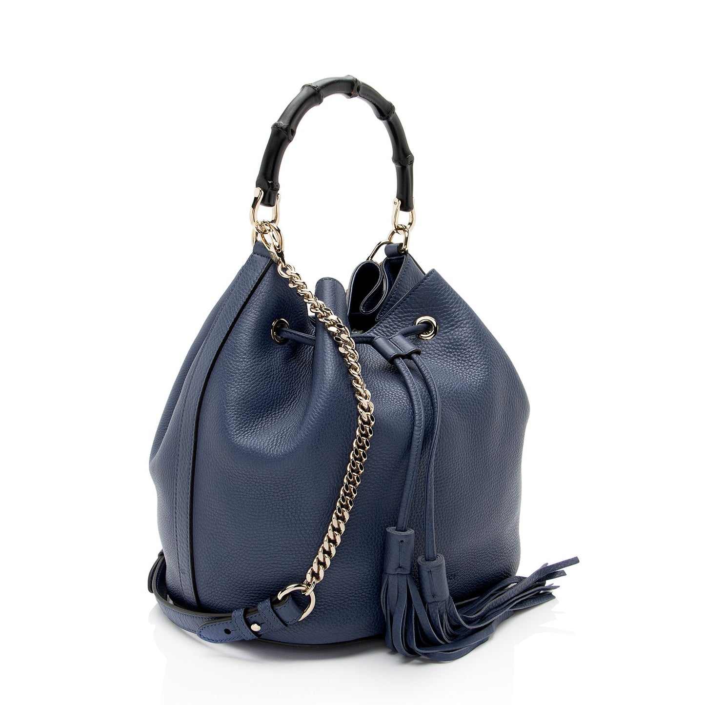 Gucci Leather Miss Bamboo Bucket Bag