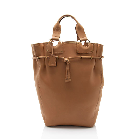 Gucci Leather Drawstring N/S Tote (SHF-33ZFKH)