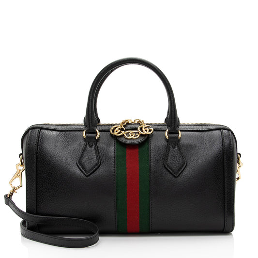 Gucci Leather Ophidia Medium Boston Bag (SHF-f7ZMqU)