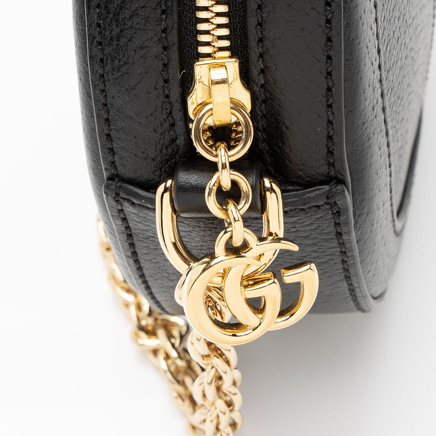 Gucci Leather Ophidia Round Mini Shoulder Bag (SHF-z9TS8F)