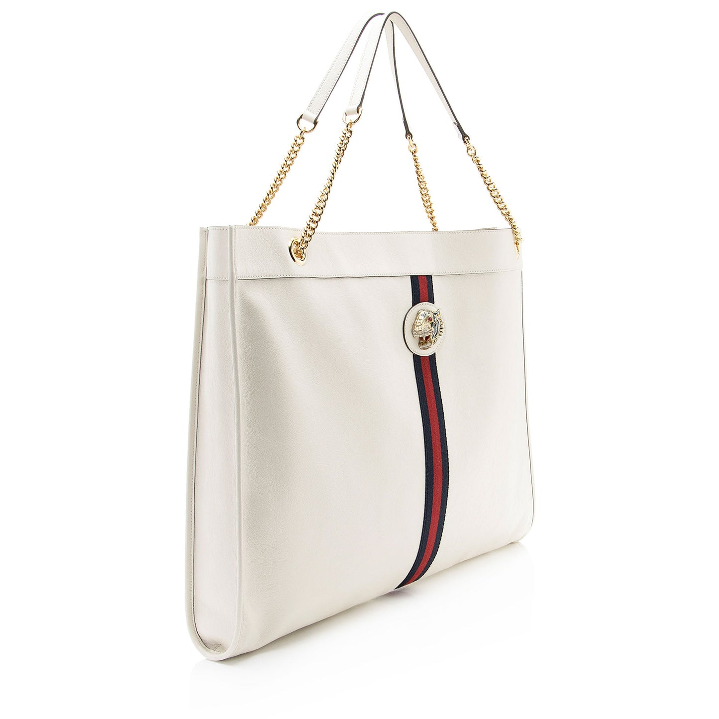 Gucci Leather Rajah Maxi Tote (SHF-rKkXgP)