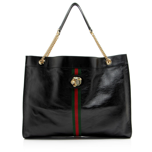 Gucci Leather Rajah Maxi Tote