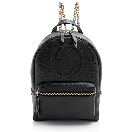 Gucci Leather Soho Chain Backpack (SHF-ImbRbN)