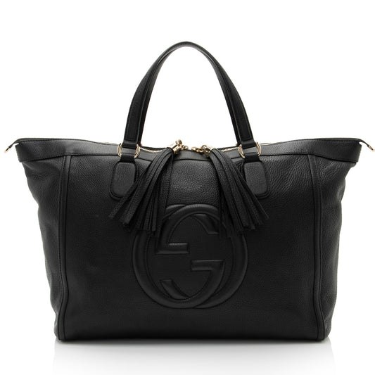 Gucci Leather Soho Large Zip Tote (SHF-3j2gH9)