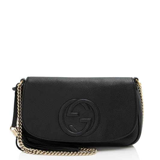 Gucci Leather Soho Medium Flap Bag (SHF-h90S5H)