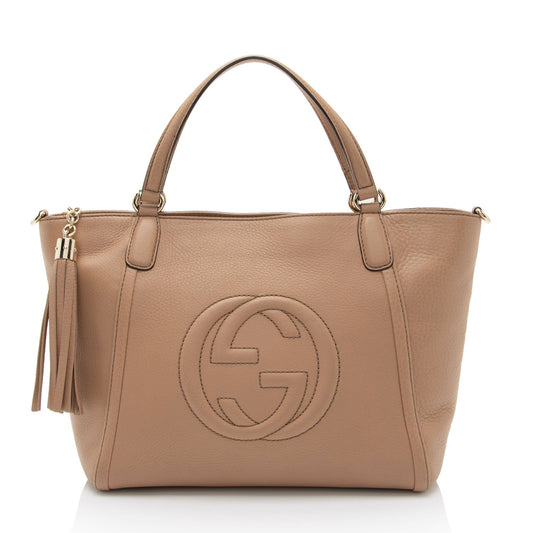 Gucci Leather Soho Top Handle Tote (SHF-eGmC43)