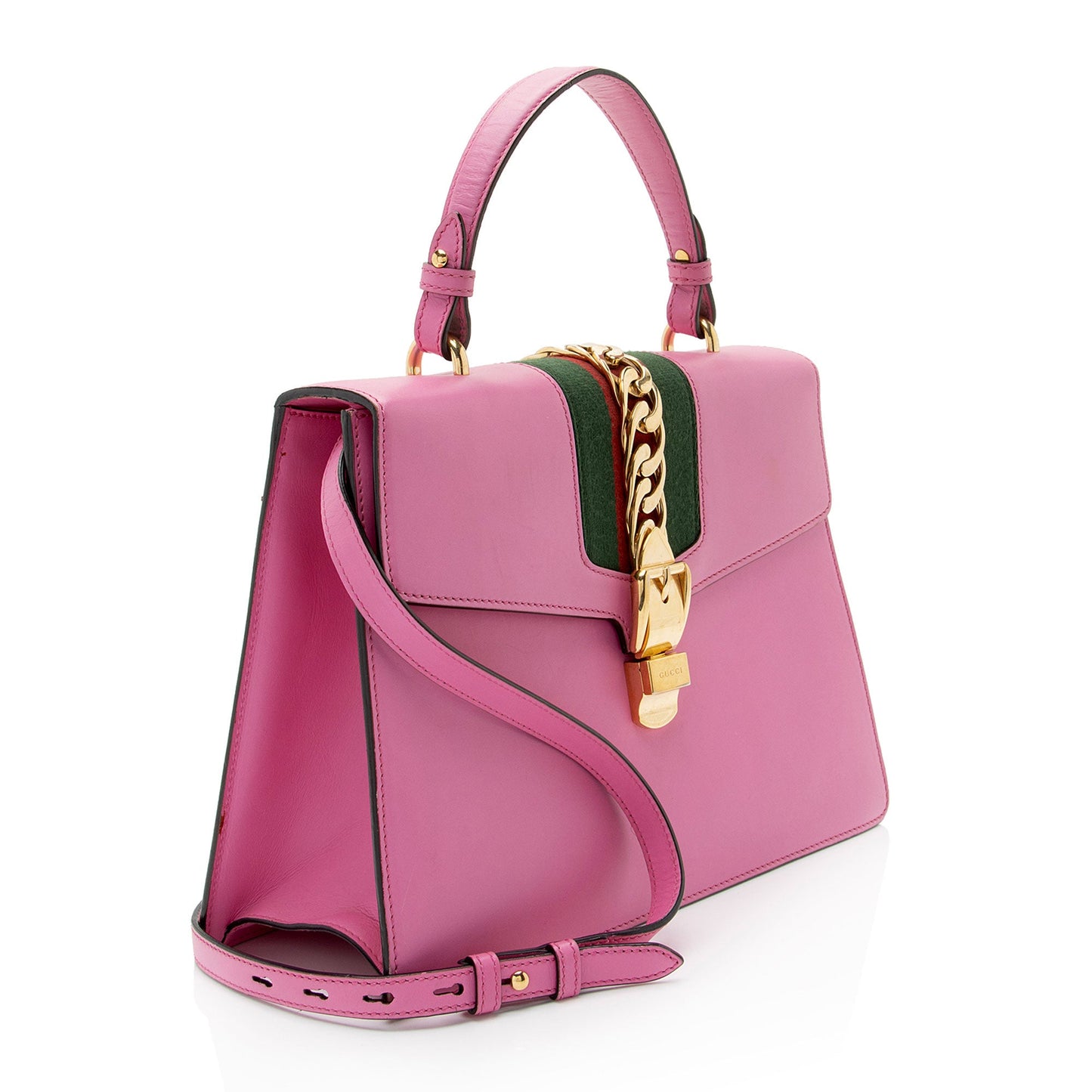 Gucci Leather Sylvie Medium Top Handle (SHF-h0LvZF)