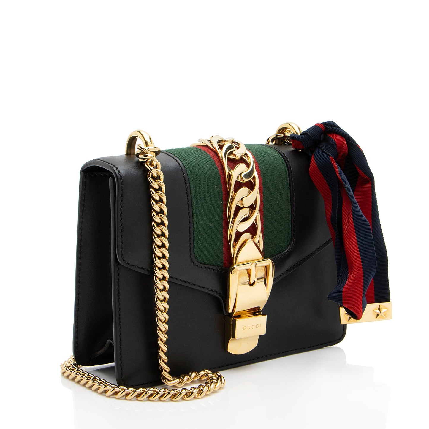 Gucci Leather Sylvie Mini Chain Bag (SHF-c7rwM9)