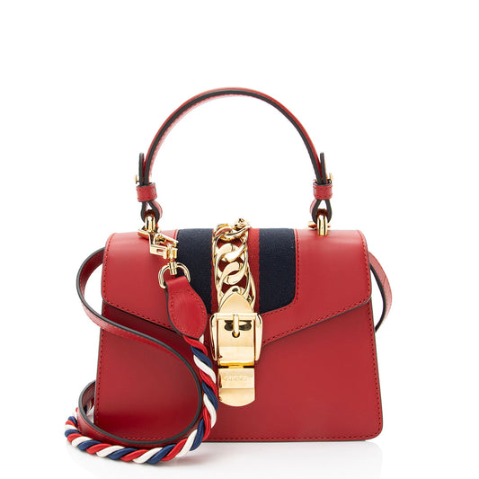 Gucci Leather Sylvie Mini Top Handle