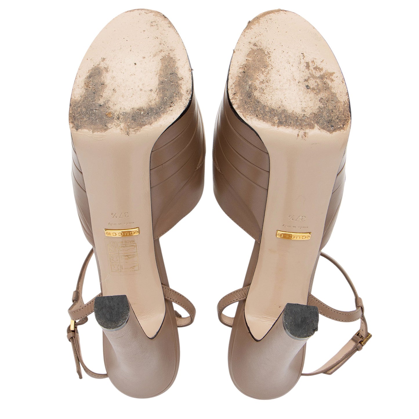 Gucci Leather Angel T-Strap Platform Pumps - Size 7.5 / 37.5