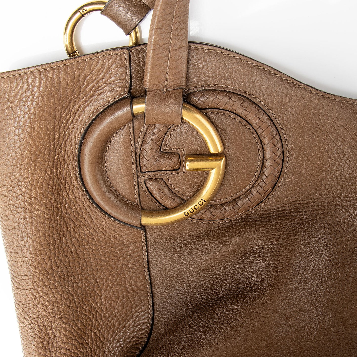Gucci Leather Twill Medium Tote