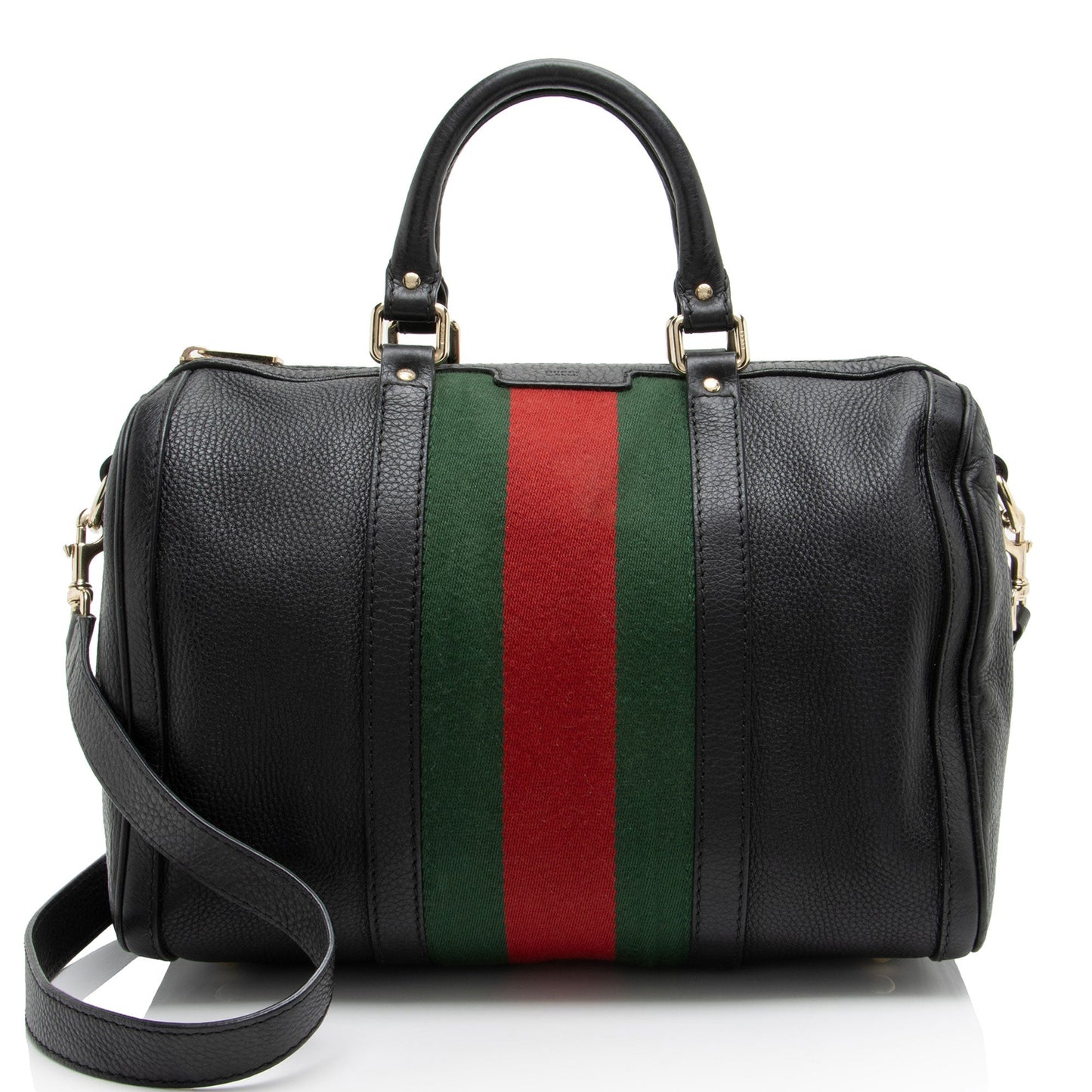 Gucci Leather Vintage Web Joy Medium Boston Bag