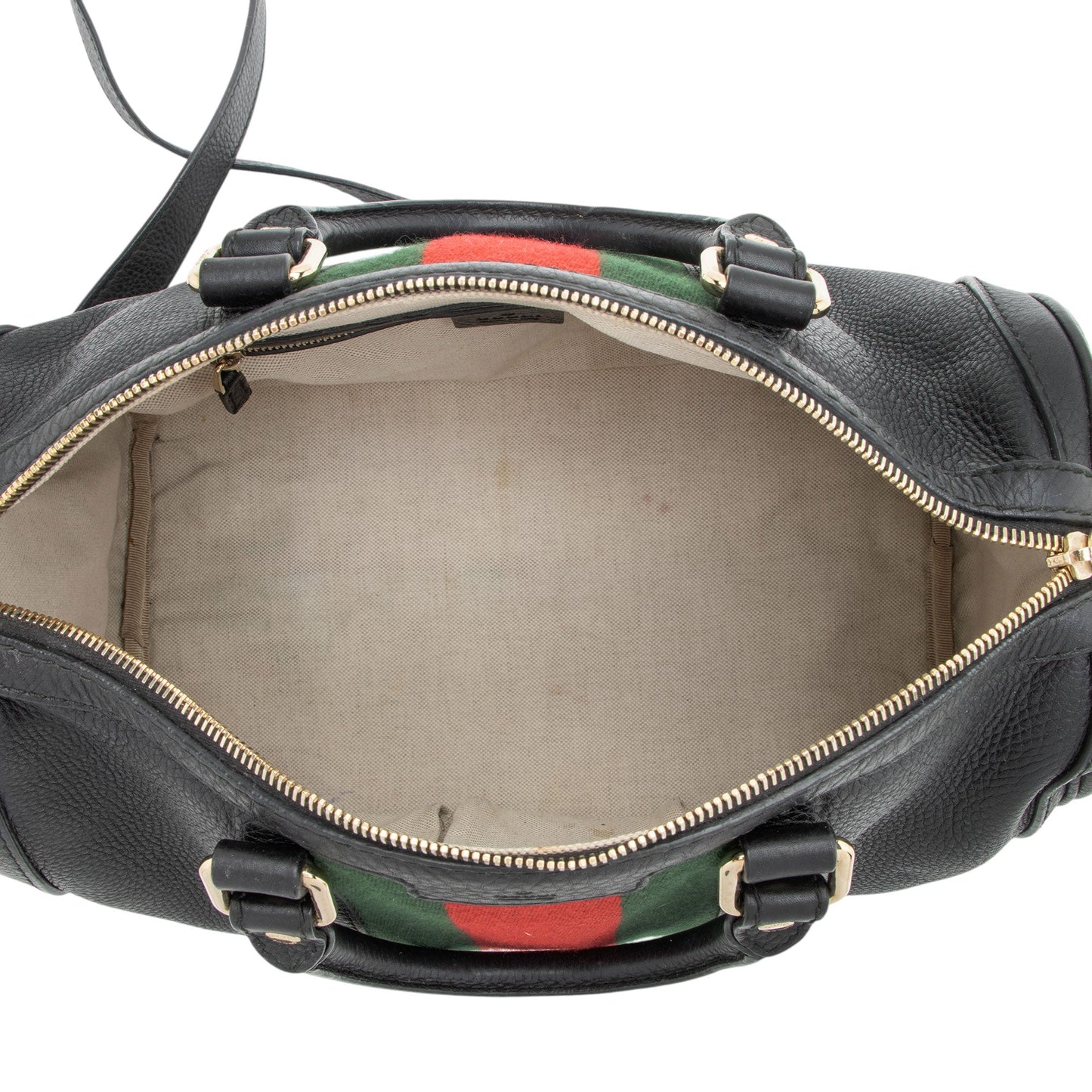 Gucci Leather Vintage Web Joy Medium Boston Bag