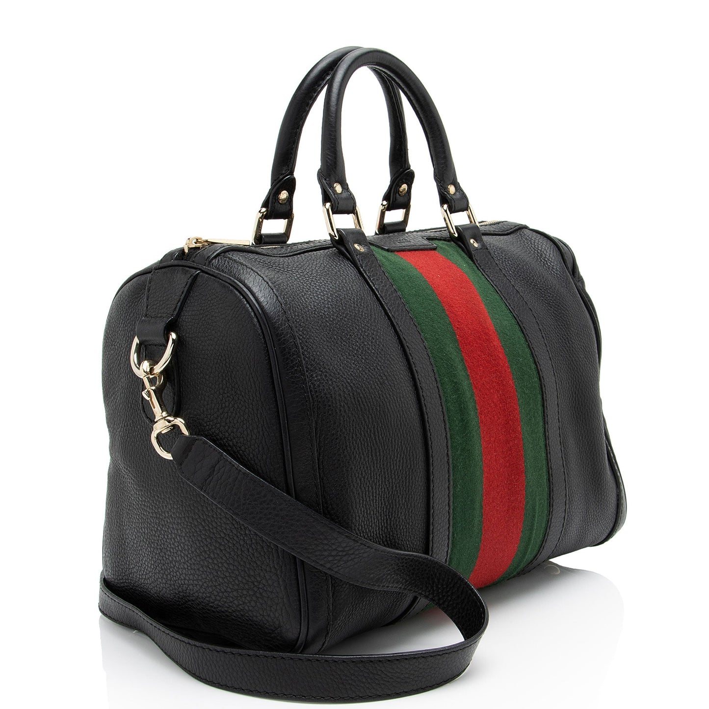 Gucci Leather Vintage Web Joy Medium Boston Bag