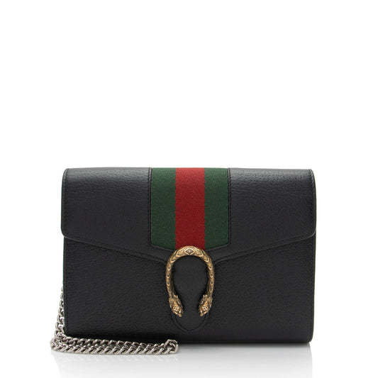 Gucci Leather Web Dionysus Chain Wallet (SHF-GR98Kn)