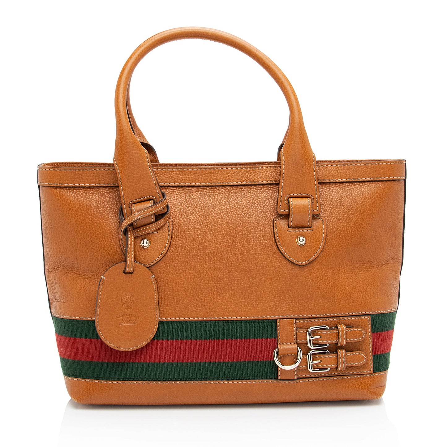 Gucci Leather Web Heritage Medium Tote (SHF-XXWAnW)