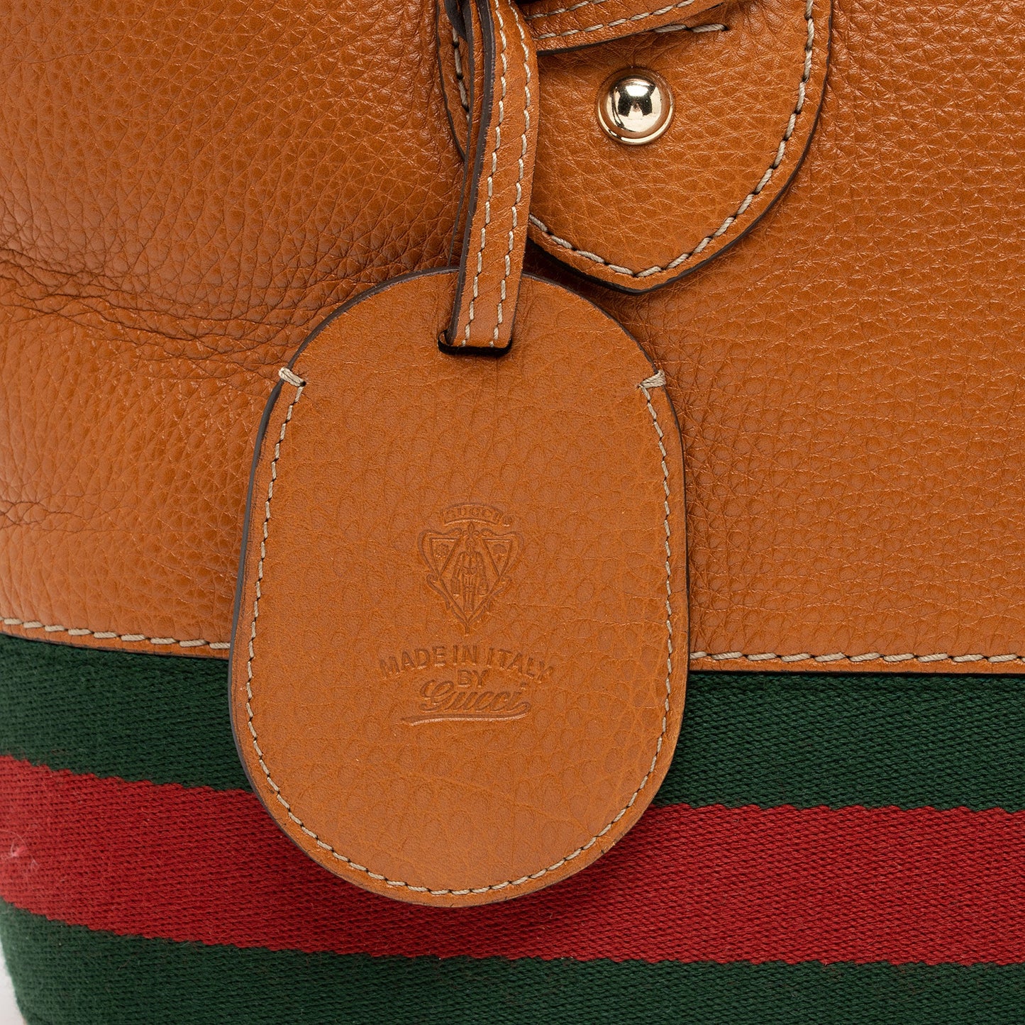 Gucci Leather Web Heritage Medium Tote (SHF-XXWAnW)