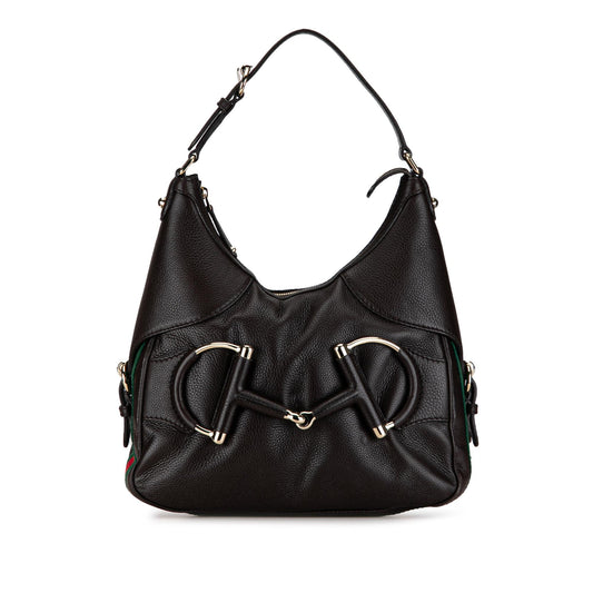 Gucci Leather Web Horsebit Heritage Hobo (SHG-jzG0Tk)