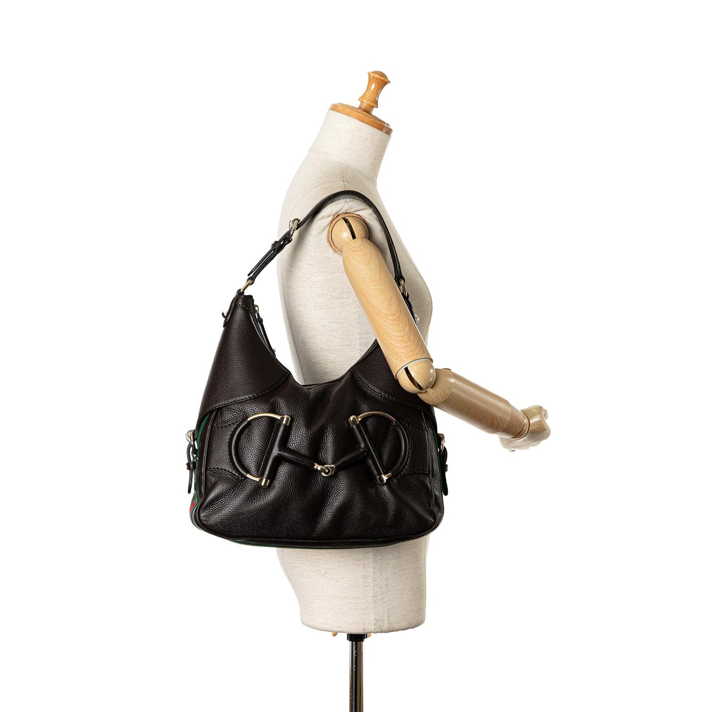 Gucci Leather Web Horsebit Heritage Hobo (SHG-jzG0Tk)