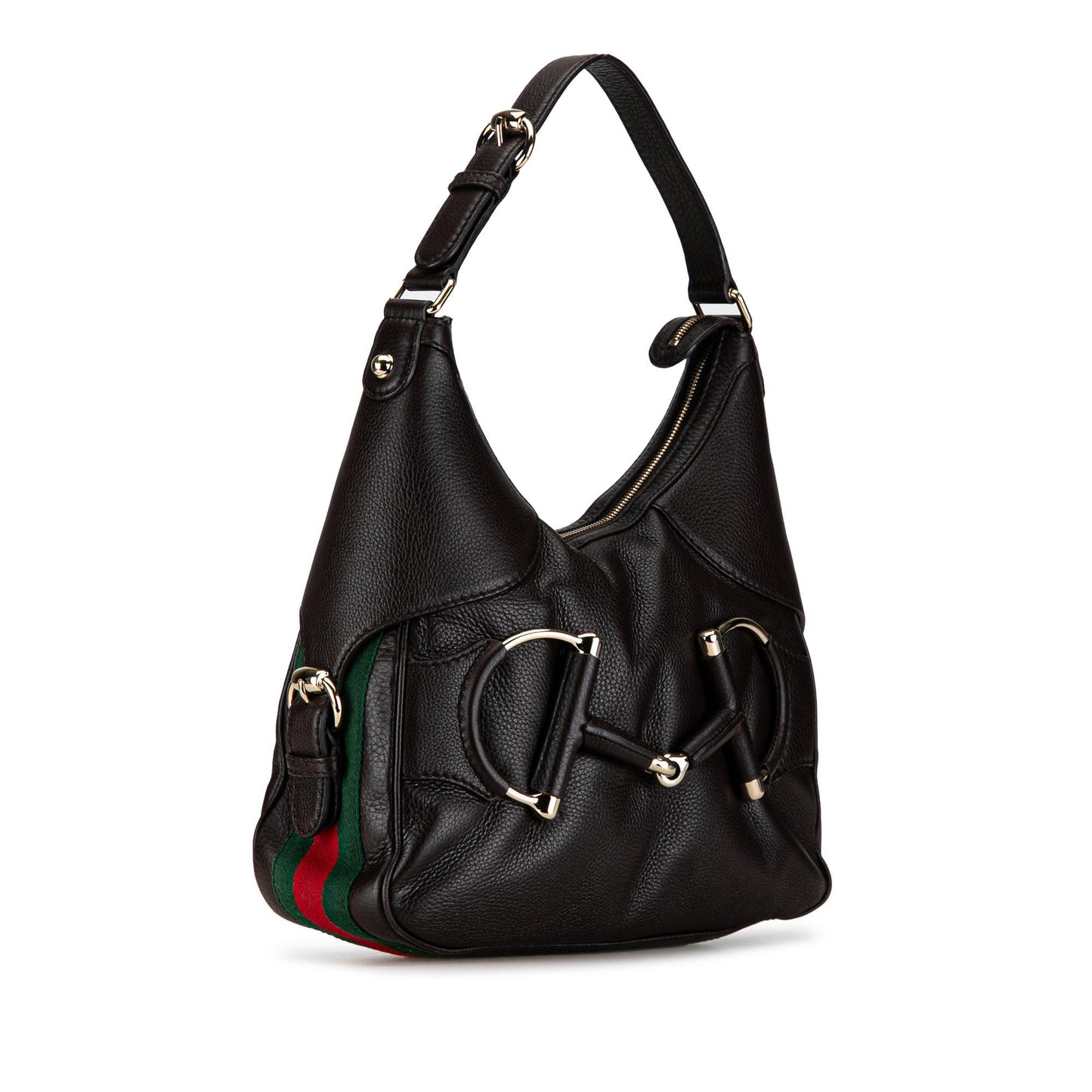 Gucci Leather Web Horsebit Heritage Hobo (SHG-jzG0Tk)