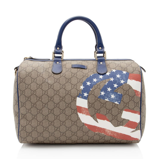Gucci Limited Edition Unicef America GG Supreme Boston Bag (SHF-0t3d8V)