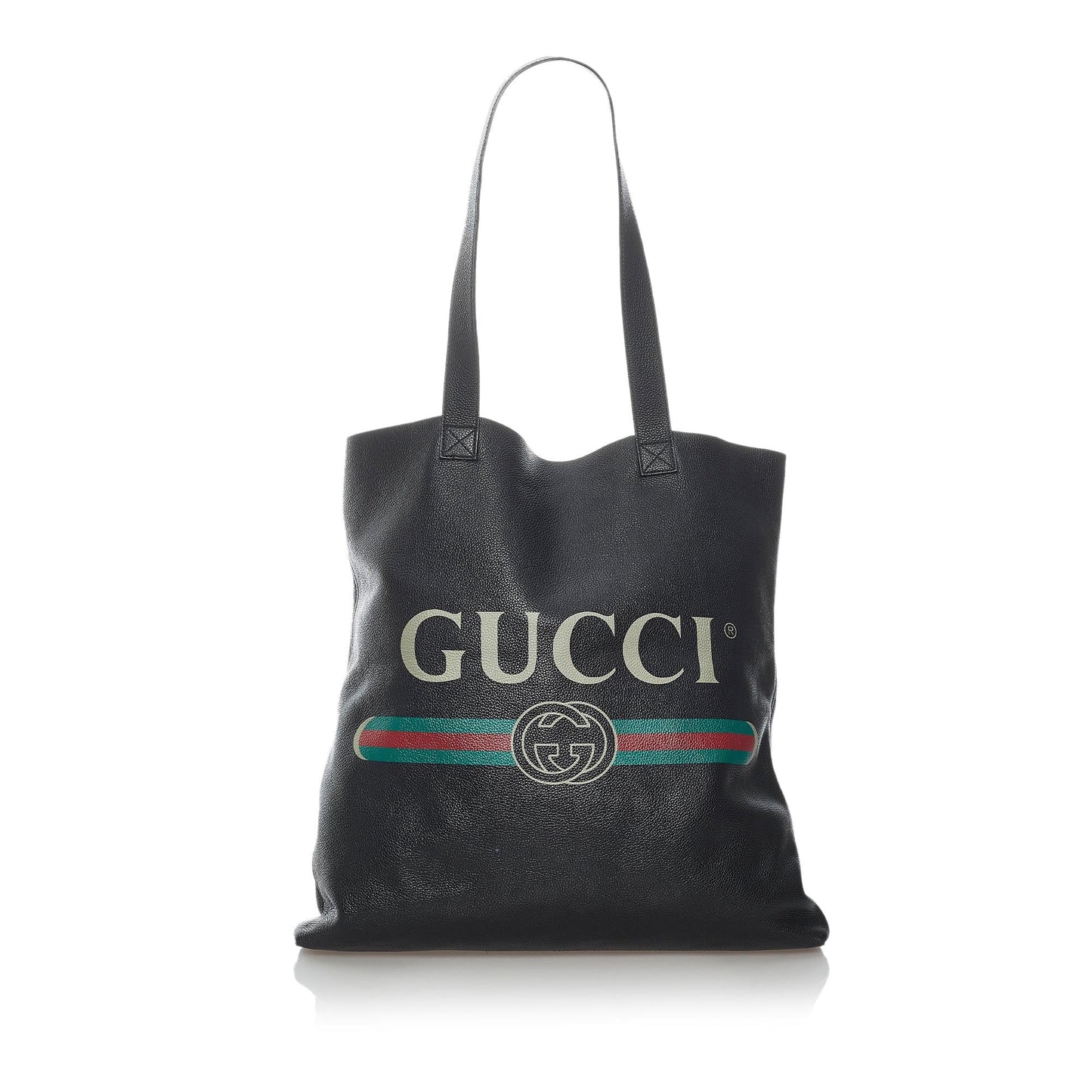 Gucci Logo Leather Tote Bag (SHG-29841)