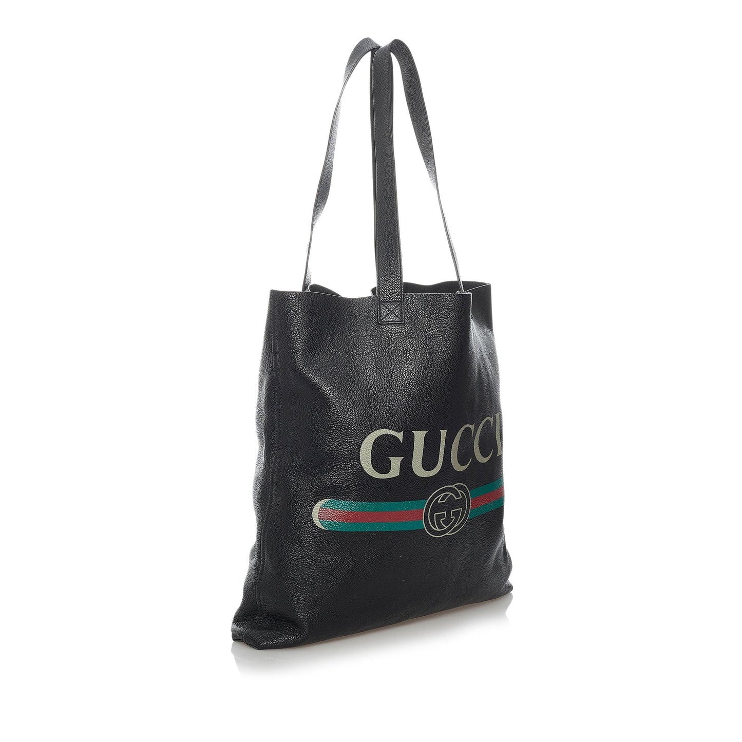Gucci Logo Leather Tote Bag (SHG-29841)