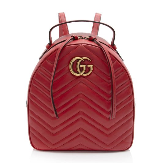 Gucci Matelasse Leather GG Marmont Backpack (SHF-dnTU2B)