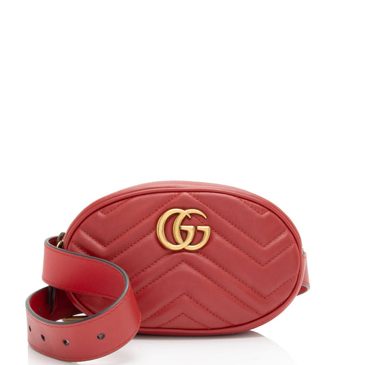 Gucci Matelasse Leather GG Marmont Belt Bag - Size 30 / 75 (SHF-y2BQuJ)