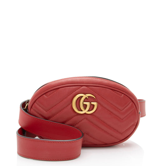 Gucci Matelasse Leather GG Marmont Belt Bag - Size 34 / 85 (SHF-6ayuWu)