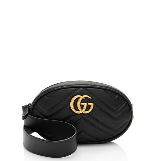 Gucci Matelasse Leather GG Marmont Belt Bag - Size 34 / 85 (SHF-htartv)