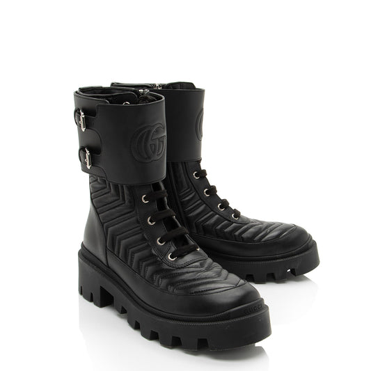 Gucci Matelasse Leather GG Marmont Charlotte Boots - Size 9 / 39