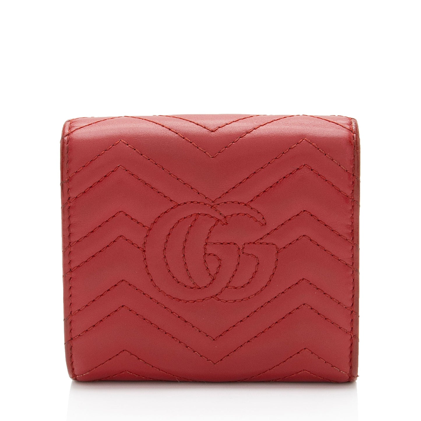 Gucci Matelasse Leather GG Marmont Compact Wallet
