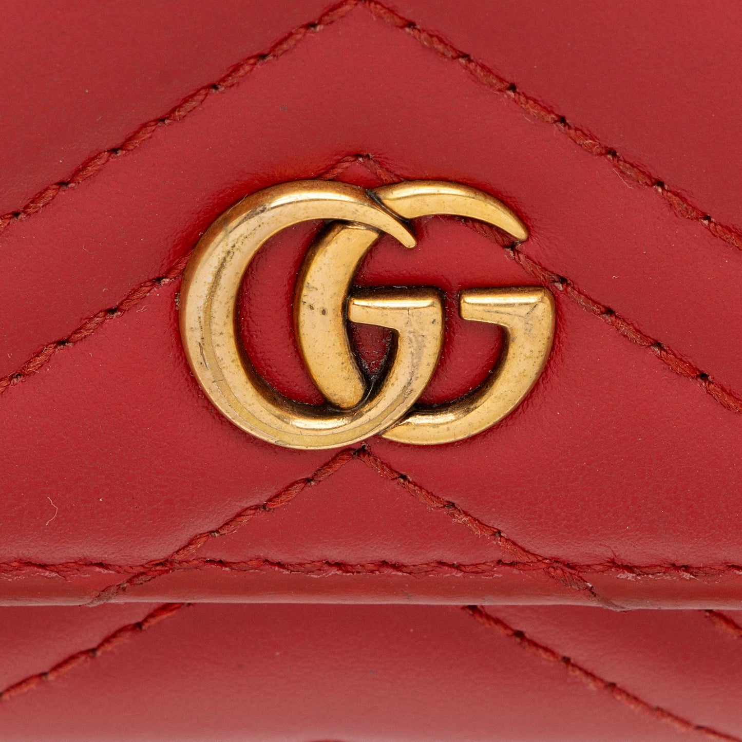 Gucci Matelasse Leather GG Marmont Compact Wallet