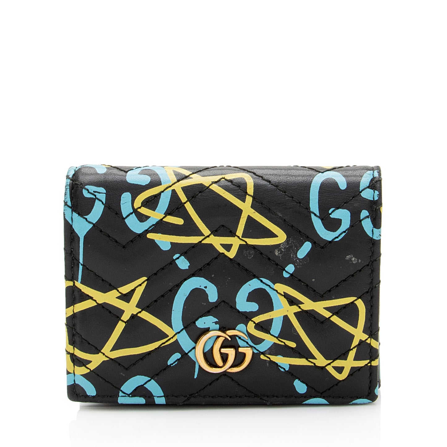 Gucci Matelasse Leather GG Marmont Ghost Card Holder