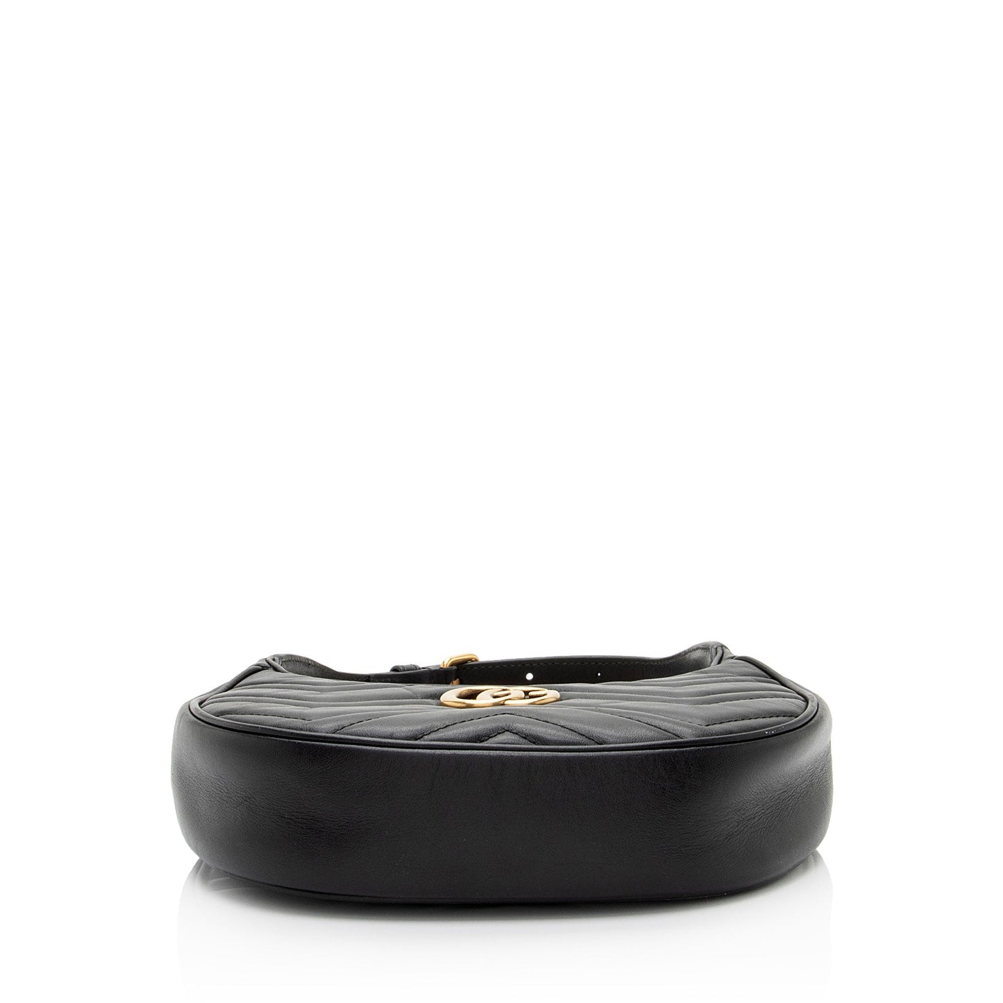 Gucci Matelasse Leather GG Marmont Half Moon Mini Shoulder Bag (SHF-KwqPFJ)