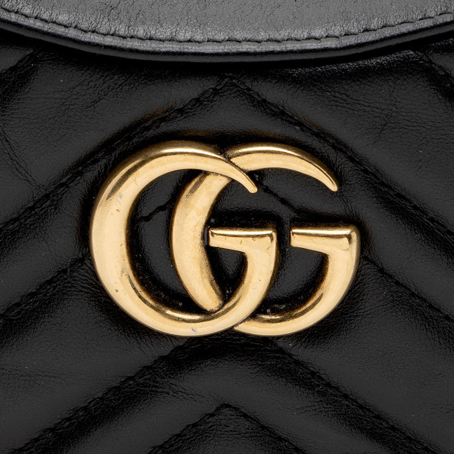 Gucci Matelasse Leather GG Marmont Half Moon Mini Shoulder Bag (SHF-KwqPFJ)
