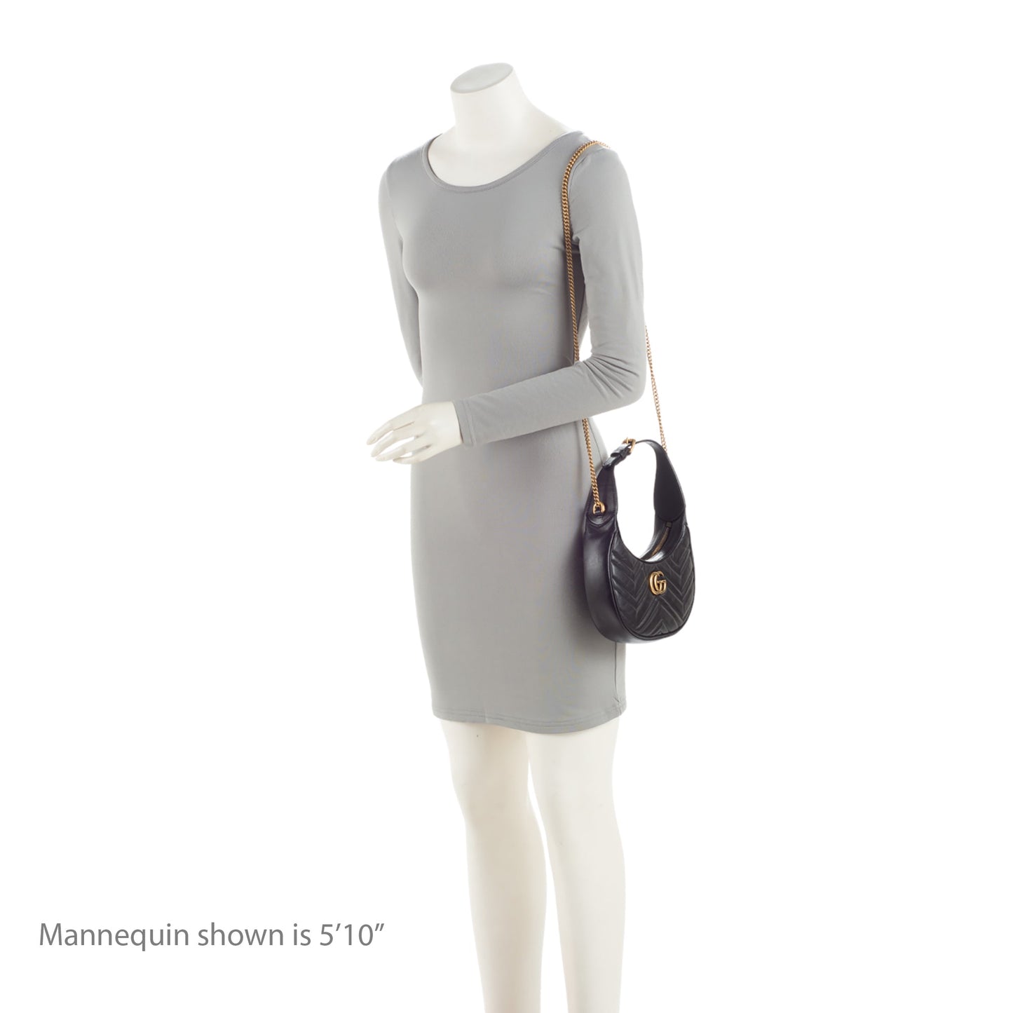 Gucci Matelasse Leather GG Marmont Half Moon Mini Shoulder Bag (SHF-KwqPFJ)